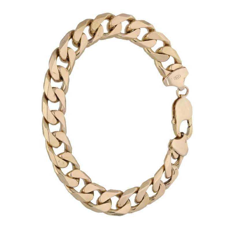 Ladies bracelets gold-plated-9ct Gold Curb Bracelet