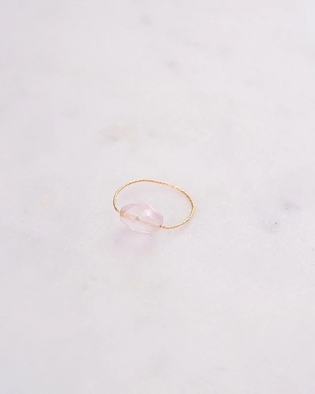 Ladies rings personalized-Rose Quartz Daily Serenity Ring