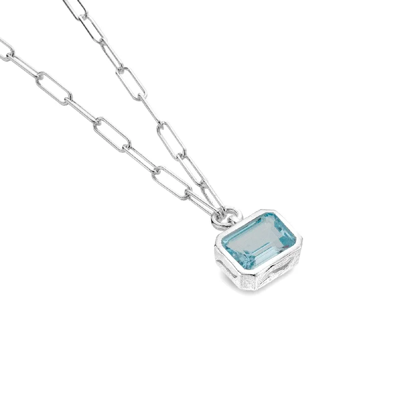 Ladies necklaces heart shapes-Sea Gems Lelanta Blue Topaz Necklace