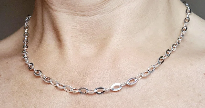 Ladies necklaces sterling silver-41-46cm Sterling Silver Belcher Chain Necklace