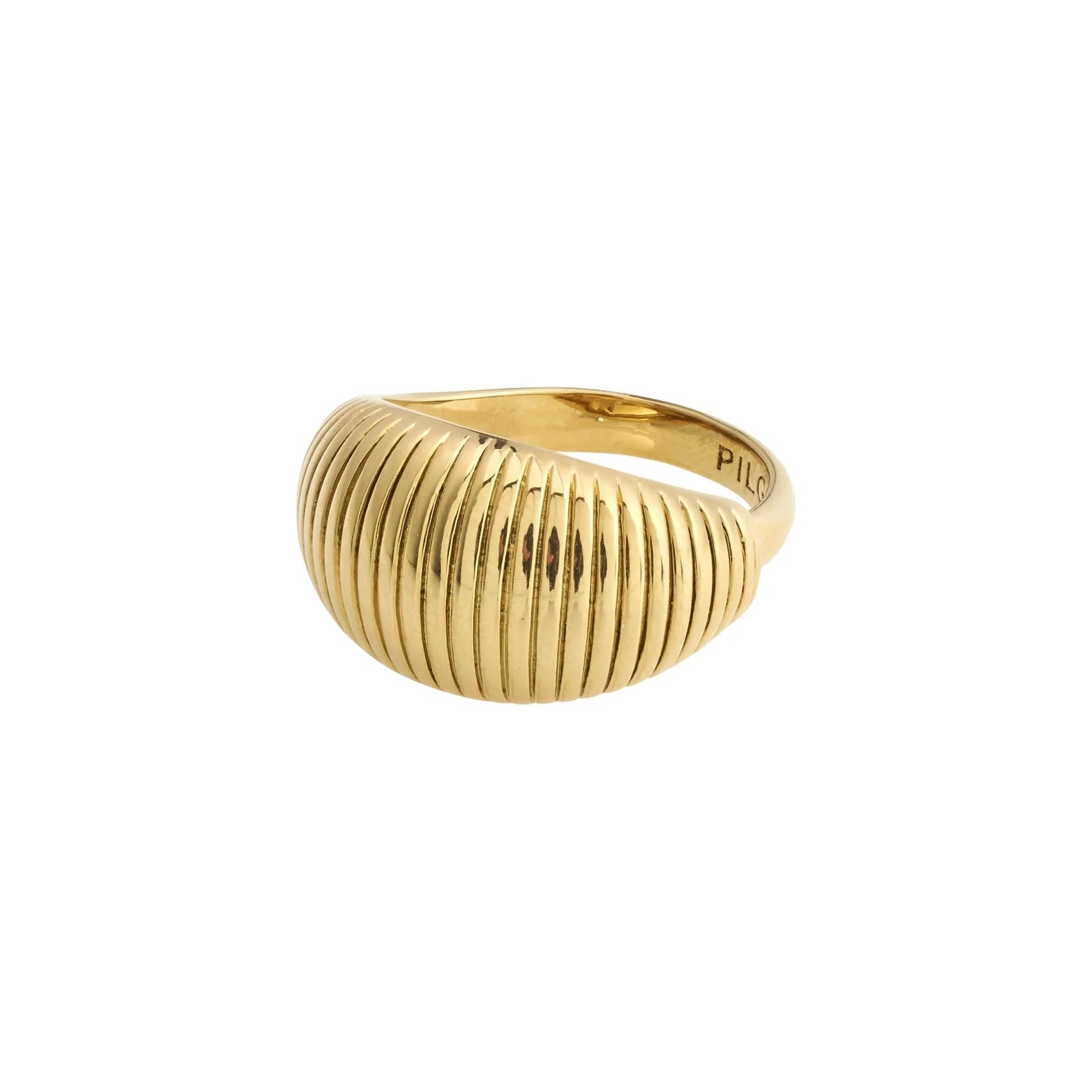 Ladies rings luxury labels-Xena Gold Plated Dome Ring