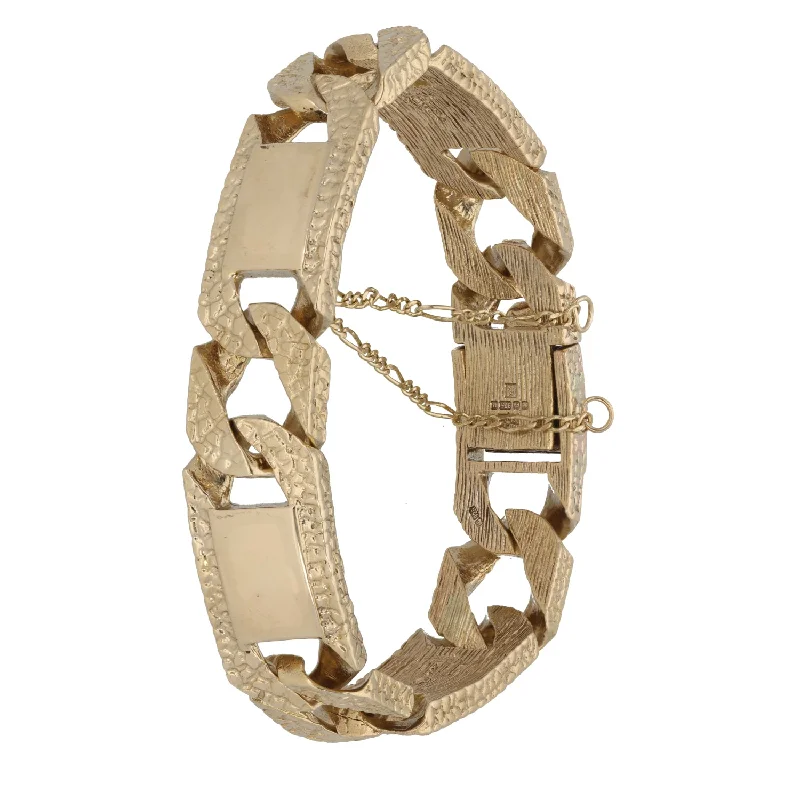 Ladies bracelets 2025 trends-9ct Gold Curb Bracelet