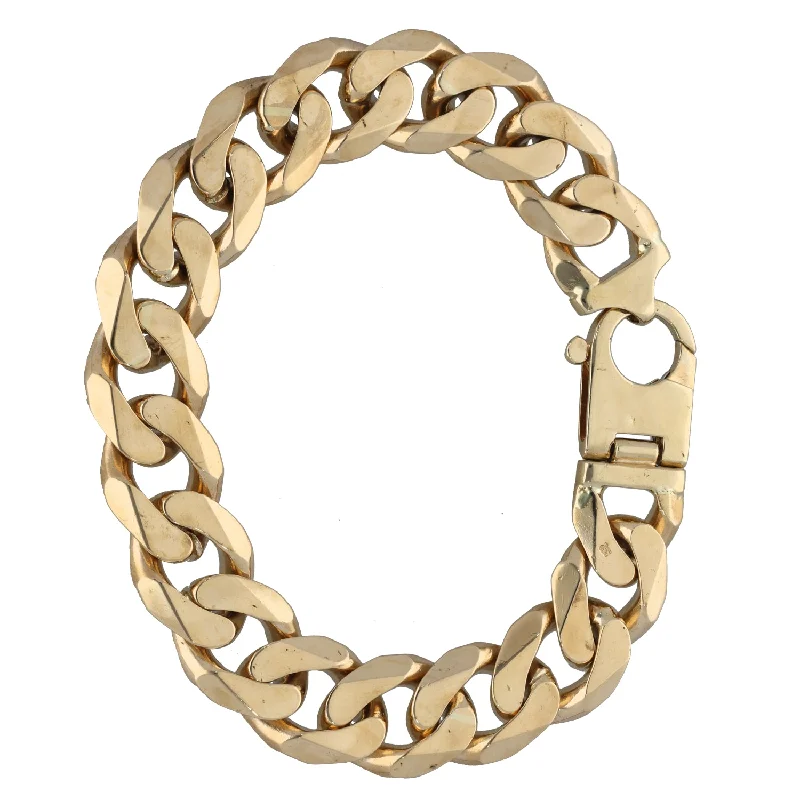 Ladies bracelets friendship bands-9ct Gold Curb Bracelet