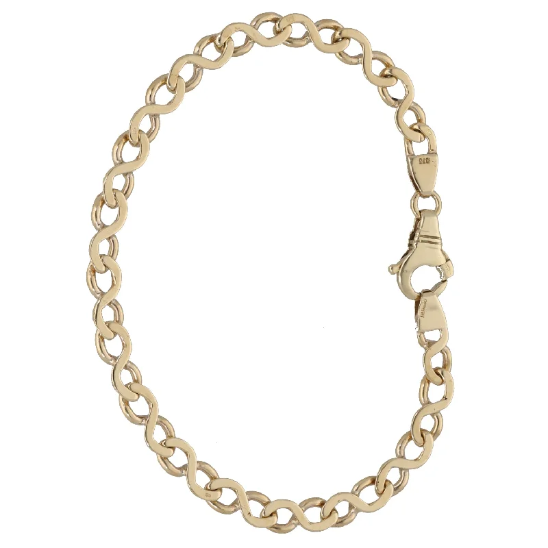 Ladies bracelets buying tips-9ct Gold Infinity Bracelet