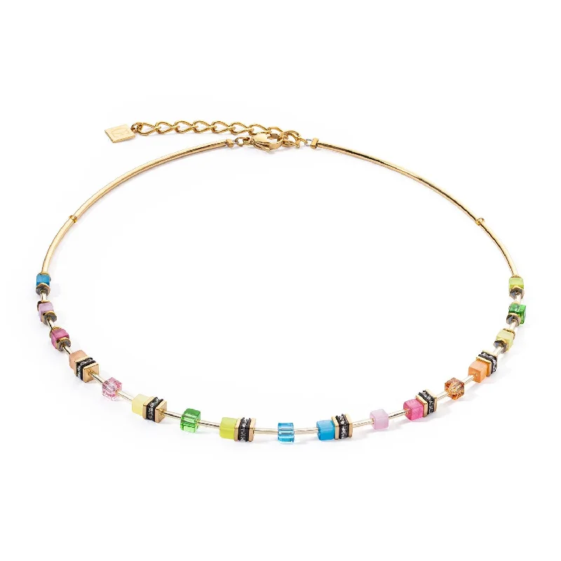 Ladies necklaces heart shapes-Coeur De Lion GeoCUBE® Light Mini Rainbow Necklace