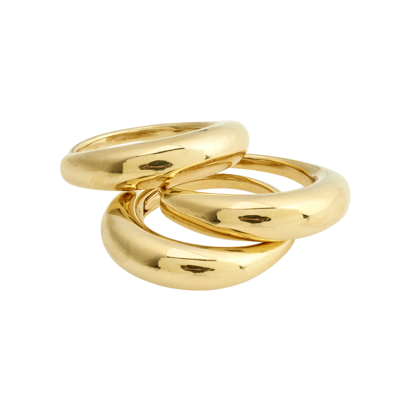 Ladies rings modern appeal-Be Gold Plated Ring Set