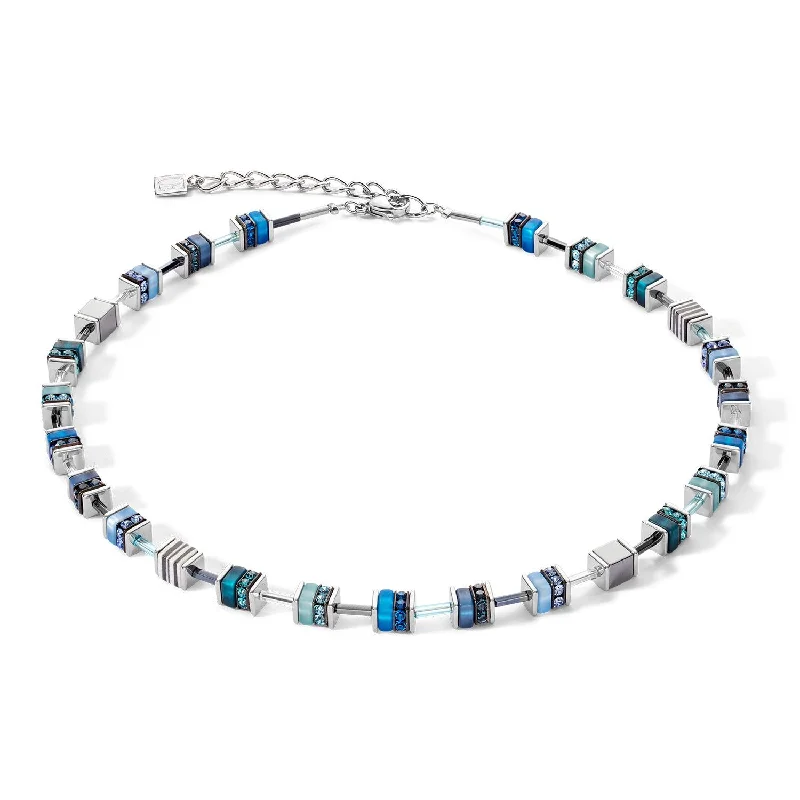 Ladies necklaces European designs-Coeur De Lion Blue Sparkling GeoCUBE® Necklace