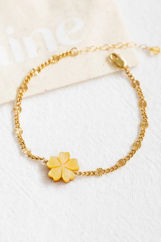 Ladies bracelets anniversary specials-Yellow Flower Sunrise Bracelet