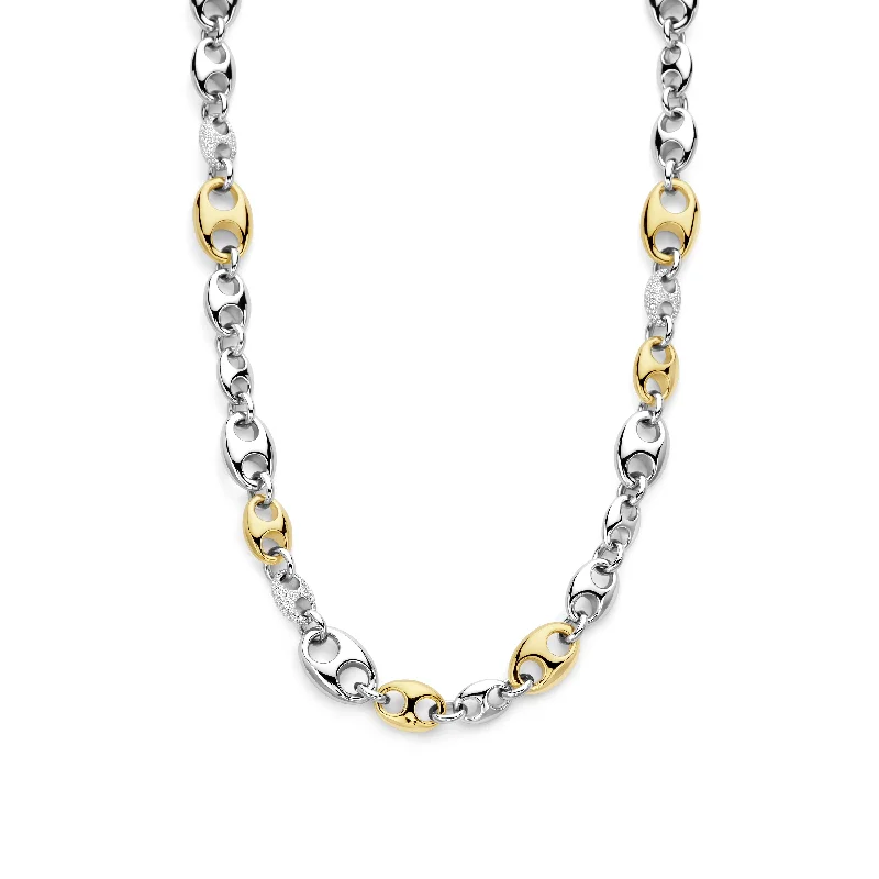 Ladies necklaces timeless designs-Ti Sento Gold Silver Cubic Zirconia Coffee Bean Necklace