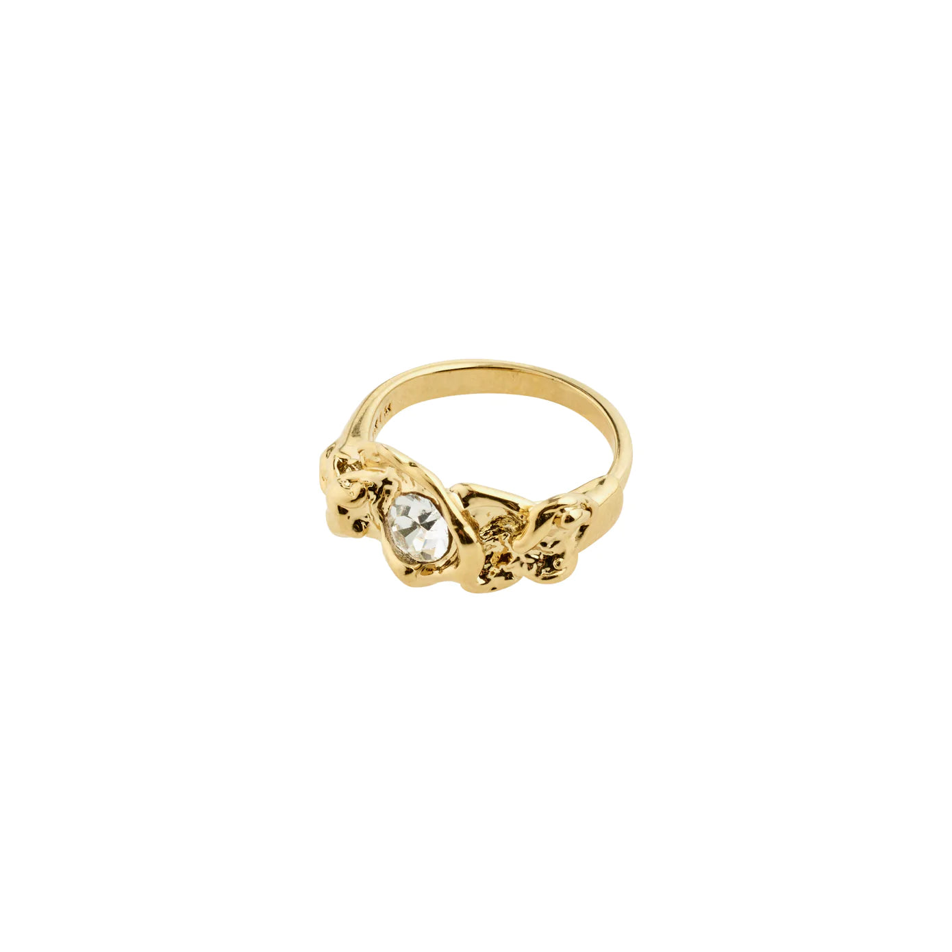 Ladies rings cute styles-Tina Gold Plated Ring