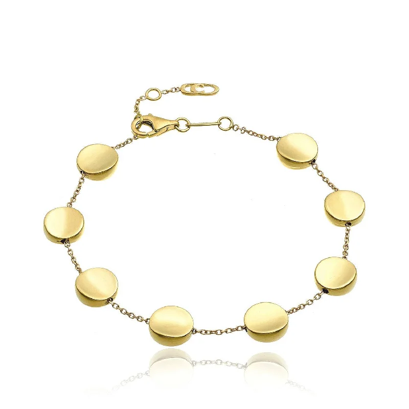 Ladies bracelets slim bands-Armillas Glow 18ct Yellow Gold Flat Circle Bracelet