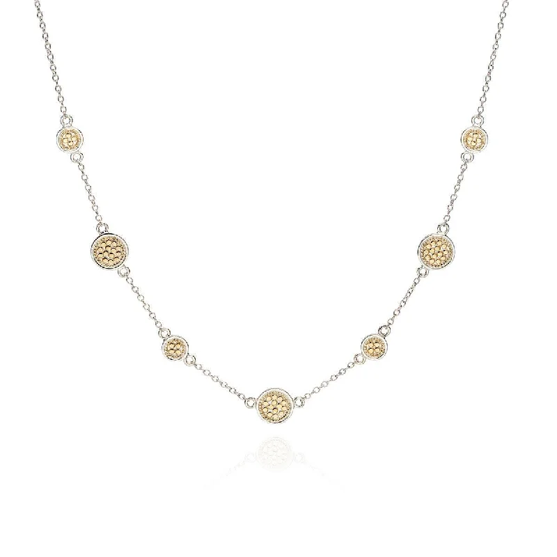 Ladies necklaces age-appropriate-Anna Beck 18ct Gold Vermeil and Sterling Silver Station Necklace