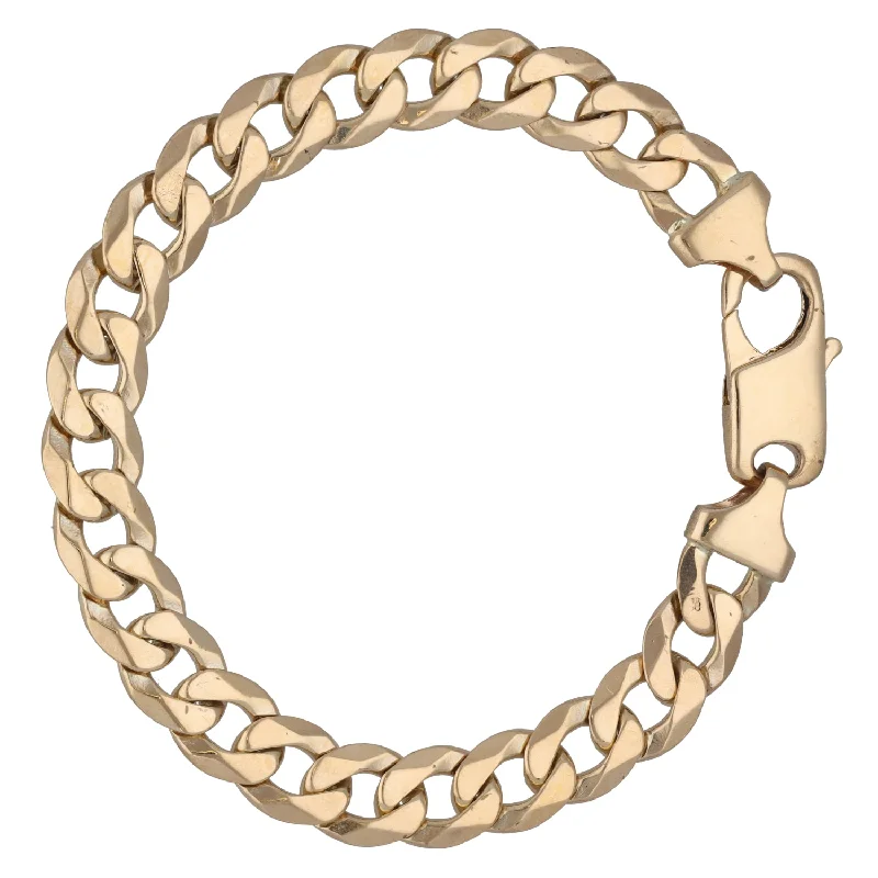 Ladies bracelets boho charm-9ct Gold Curb Bracelet