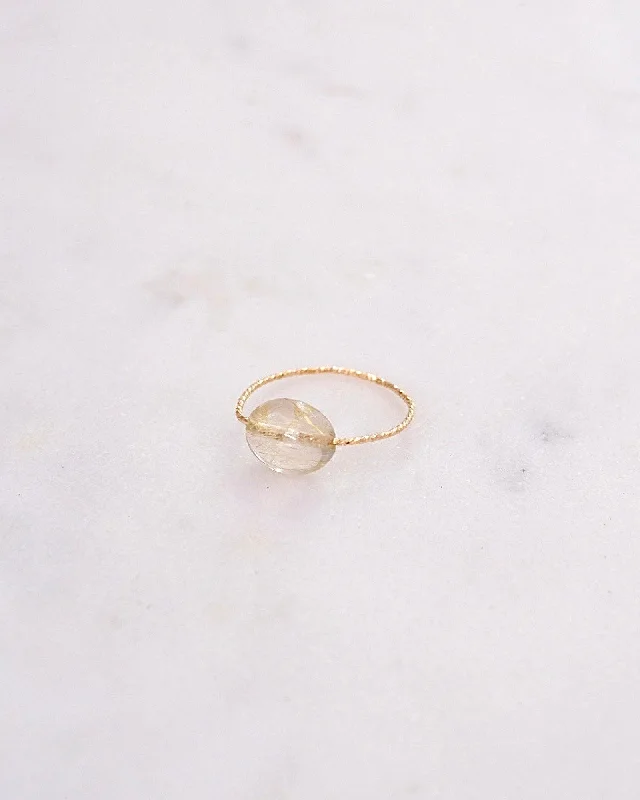 Ladies rings ethnic patterns-Rutile Quartz Daily Serenity Ring