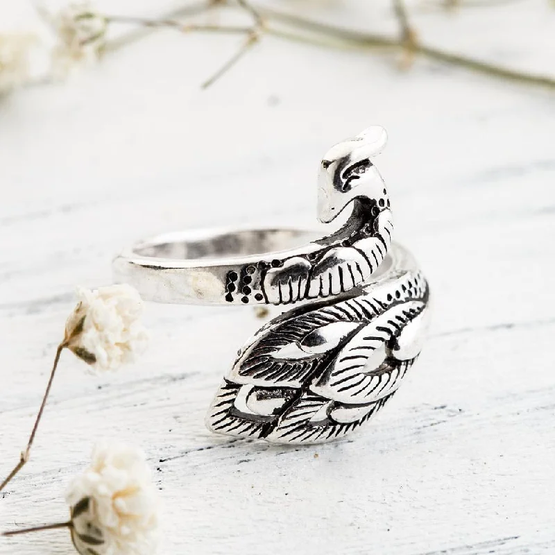 Ladies rings wedding bands-Secret Of The Peacock Ring