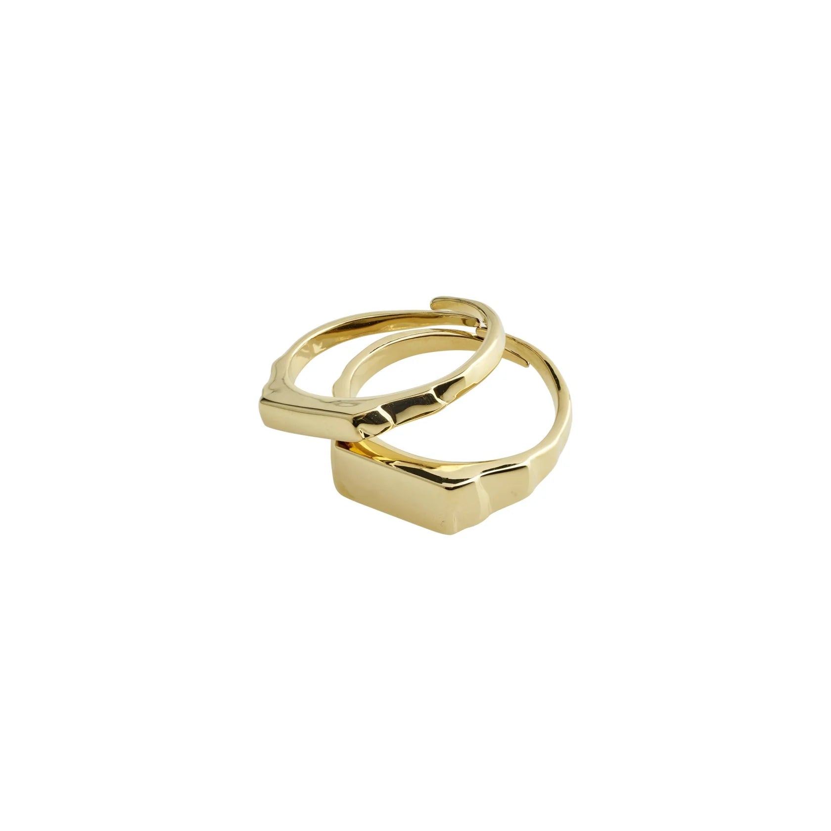 Ladies rings 2025 trends-Blink Gold Plated Ring Set