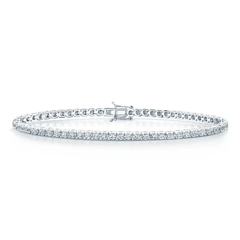 Ladies bracelets mature styles-Platinum Diamond 3.00ct Claw Set Tennis Bracelet