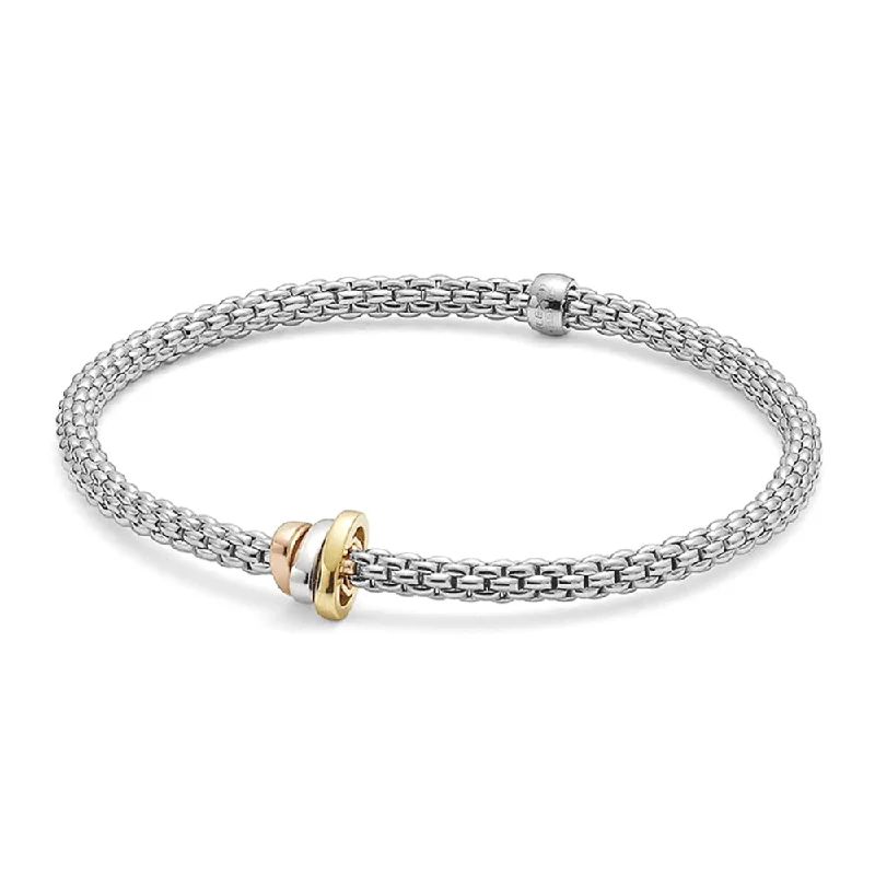 Ladies bracelets minimalist trends-Prima 18ct White Gold Bracelet With Multi-Tone Rondels