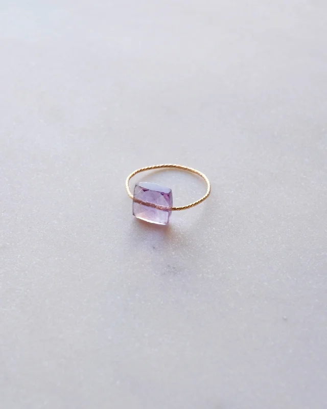 Ladies rings e-commerce sites-Ametrine Daily serenity square ring