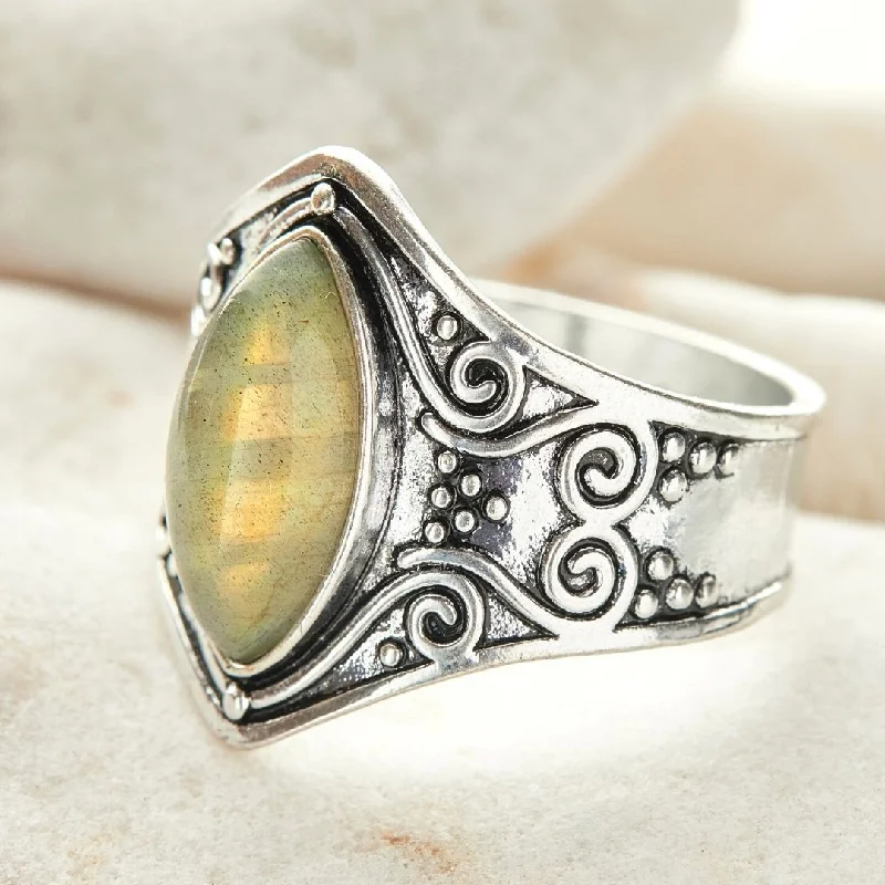 Ladies rings age suitability-Natural Moonstone 'Full Moon' Ring