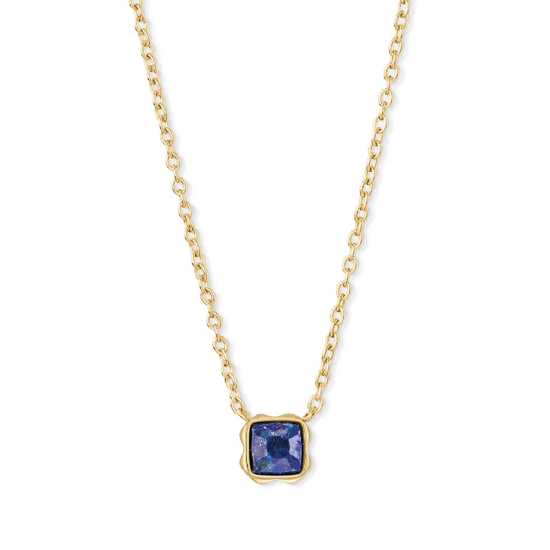 Ladies necklaces vintage appeal-Coeur De Lion September Birthstone Gold Lapis Lazuli Necklace