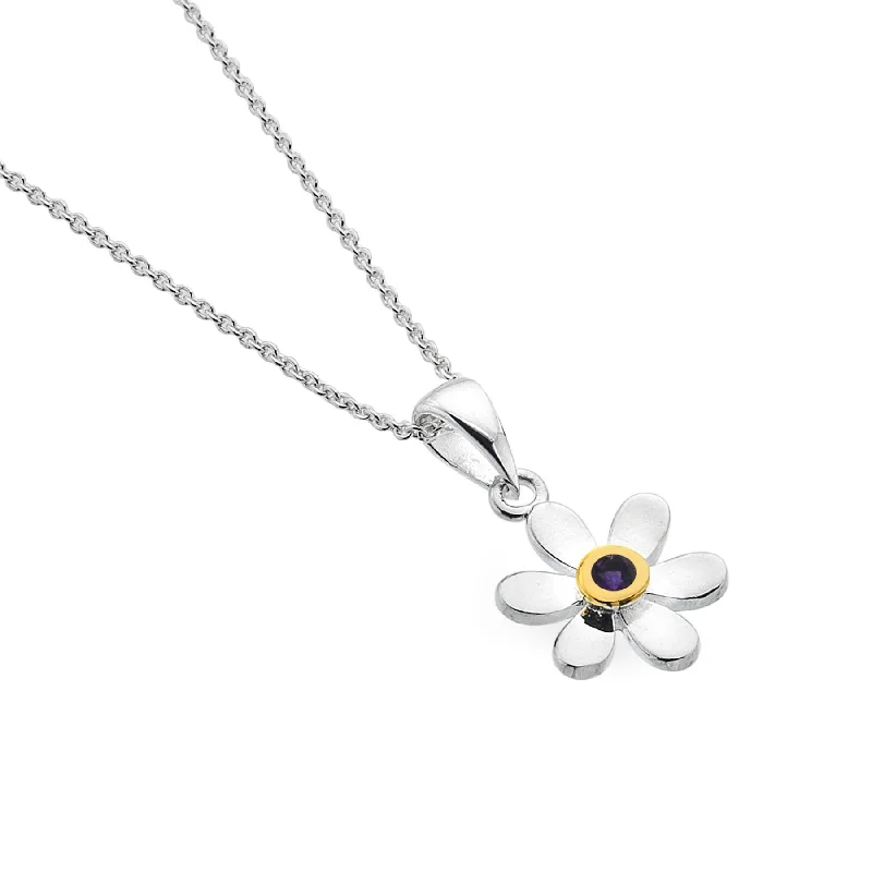 Ladies necklaces timeless designs-Sea Gems Garnet Daisy Necklace