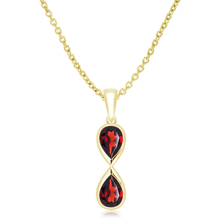 Ladies necklaces girlfriend treats-Unique & Co Gold Vermeil Garnet Pendant Necklace