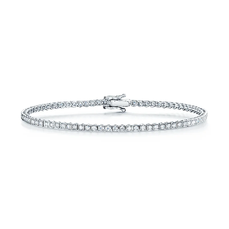 Ladies bracelets lightweight picks-18ct White Gold Round Brilliant Cut Diamond Tennis Bracelet