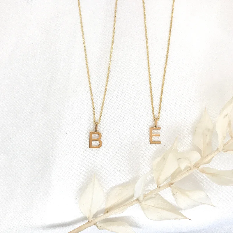 Ladies necklaces e-commerce finds-10k Gold Mini Plain Letter Necklace