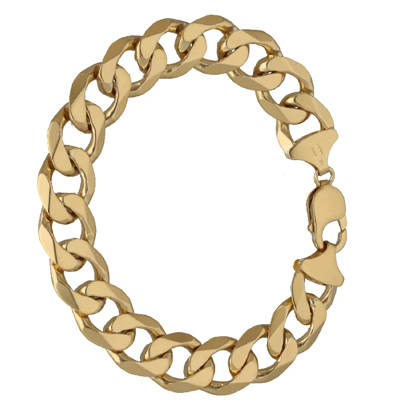 Ladies bracelets unique pieces-9ct Gold Curb Bracelet