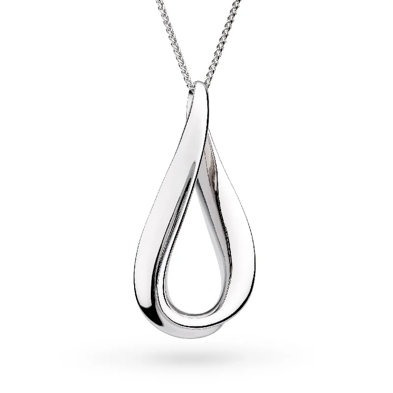 Ladies necklaces white gold-Kit Heath Sterling Silver Serenity Grande Slider Necklace