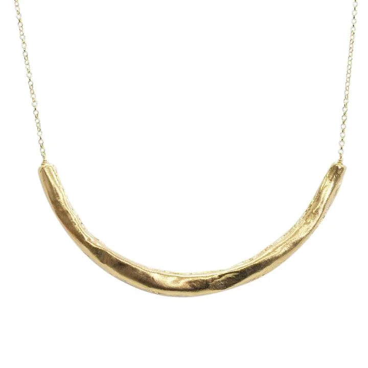 Ladies necklaces sterling silver-Saphirim Gold Bar Necklace - 18ct Gold Vermeil