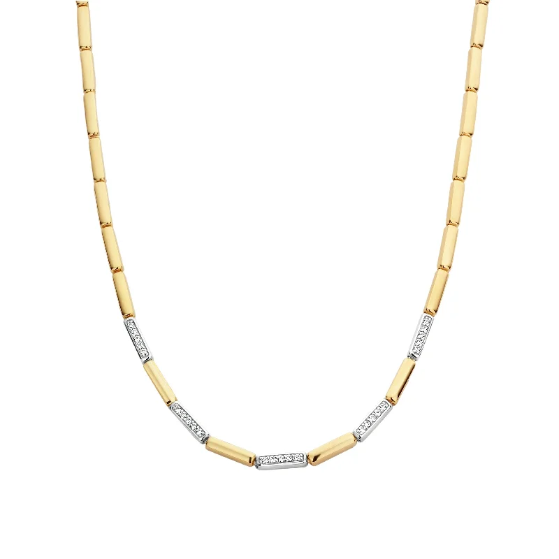 Ladies necklaces friendship chains-Ti Sento Gold Mix Segments Statement Necklace