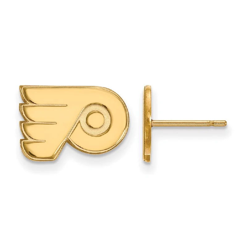 Ladies earrings matching pairs-14k Yellow Gold NHL Philadelphia Flyers XS Post Earrings