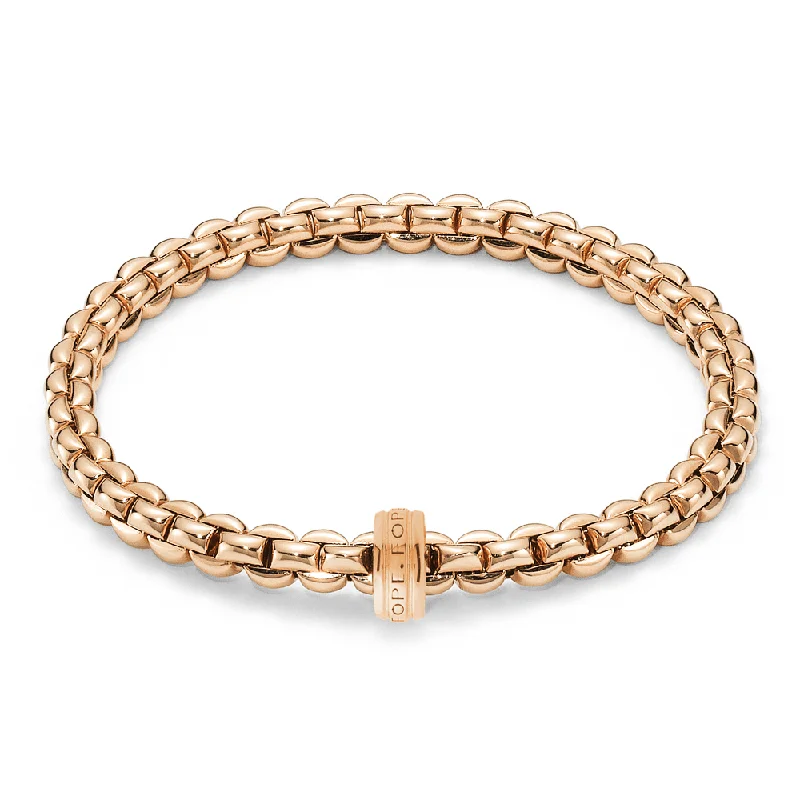 Ladies bracelets creative looks-Eka 18ct Rose Gold Bracelet With Single Polished Rondel