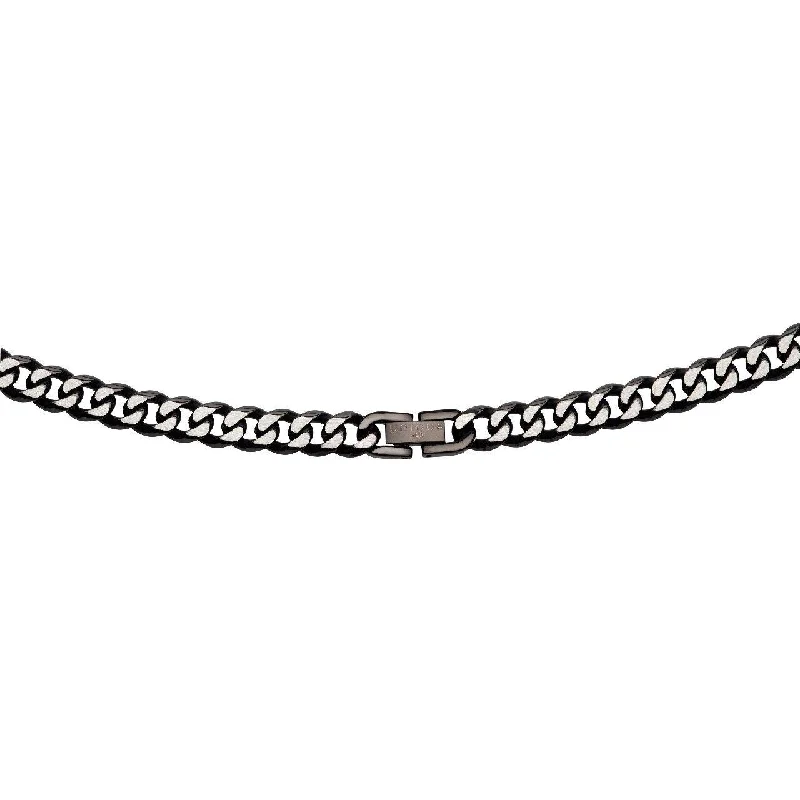 Ladies necklaces gift choices-Unique & Co Black Stainless Steel Curb Chain Necklace