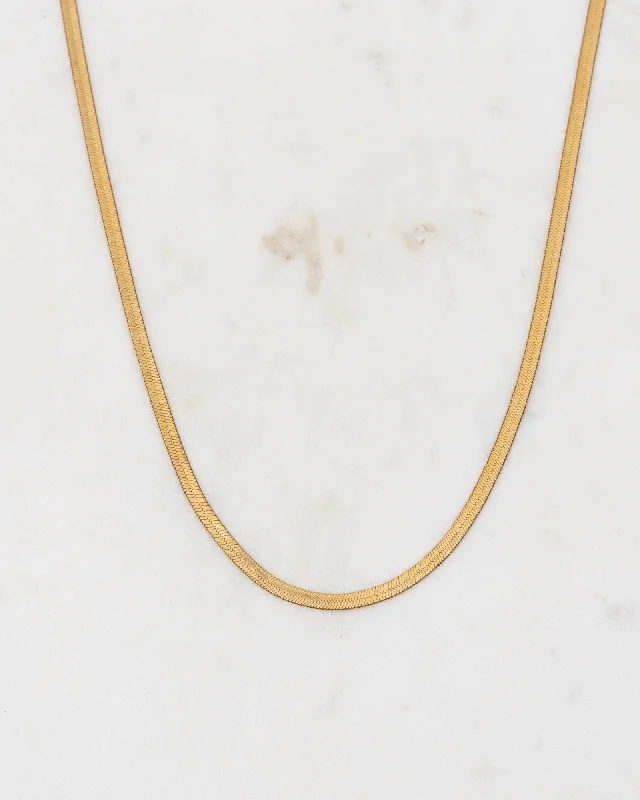 Ladies rings best brands-Agnes Herringbone Gold Necklace