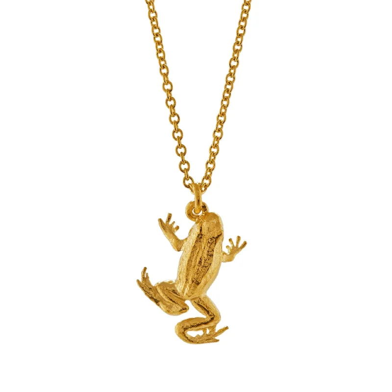 Ladies necklaces white gold-Alex Monroe Frog Necklace