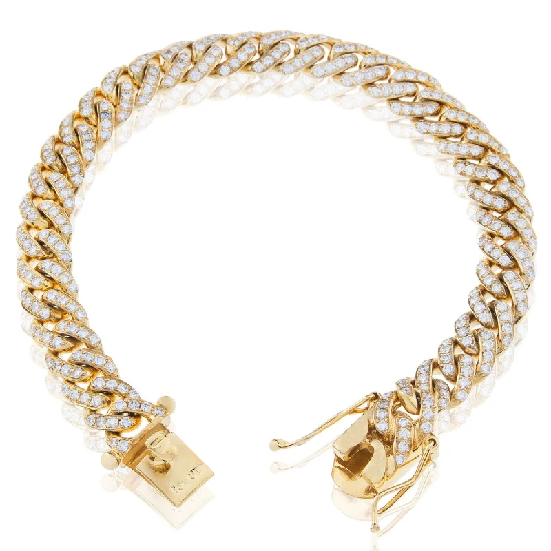 Ladies bracelets discount deals-Iced-Out Zirconia Cuban Anklet Bracelet (14K)