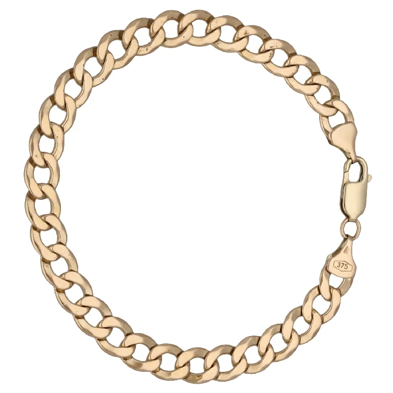 Ladies bracelets animal themes-9ct Gold Curb Bracelet