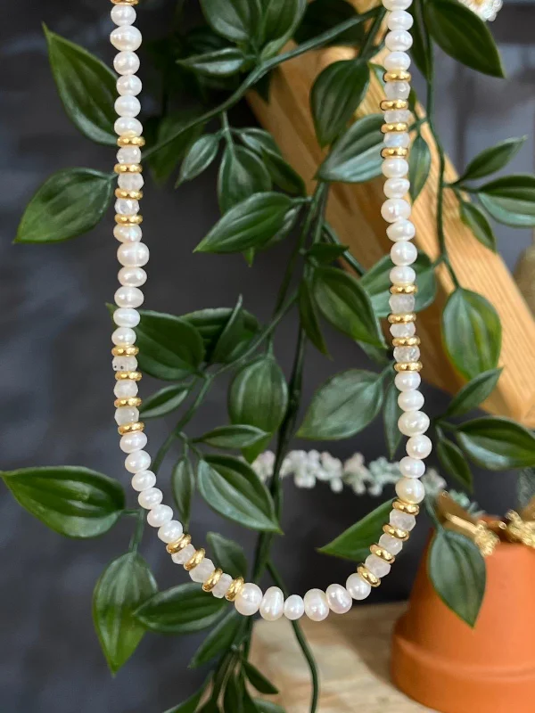 Ladies necklaces limited releases-Yaron Morhaim Pearl and Moonstone Necklace