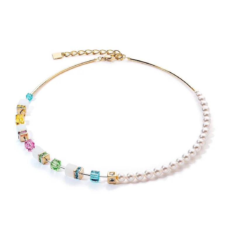 Ladies necklaces investment value-Coeur De Lion GeoCUBE® Fusion Festive Multicolour Necklace