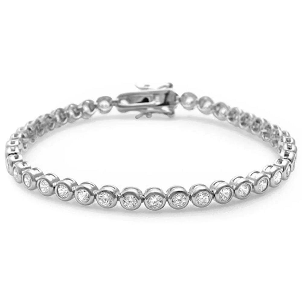 Ladies bracelets sentimental value-Dainty Bezel Tennis Bracelet