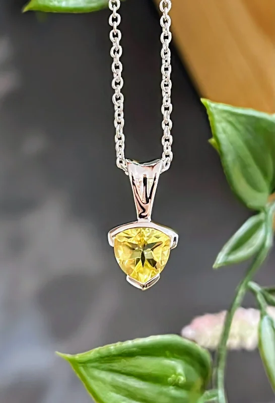 Ladies necklaces bold pieces-Unique & Co Sterling Silver Lemon Citrine Pendant Necklace