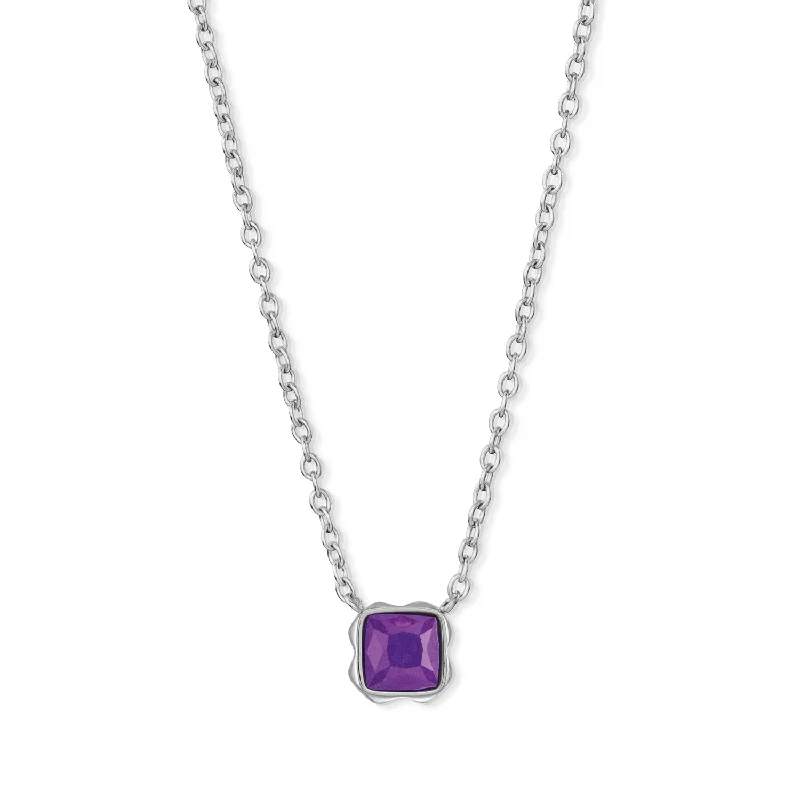 Ladies necklaces synthetic accents-Coeur De Lion February Birthstone Purple Sugilite Necklace