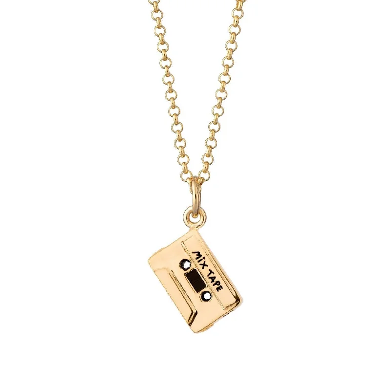 Ladies necklaces friendship chains-Scream Pretty Gold Plated Mix Tape Necklace