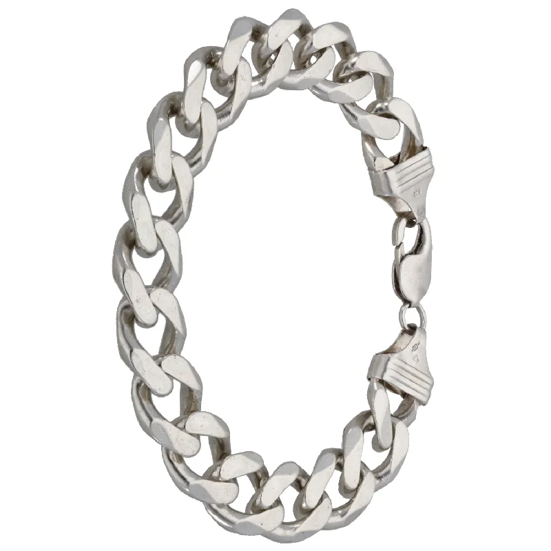 Ladies bracelets friendship bands-Sterling Silver Curb Bracelet