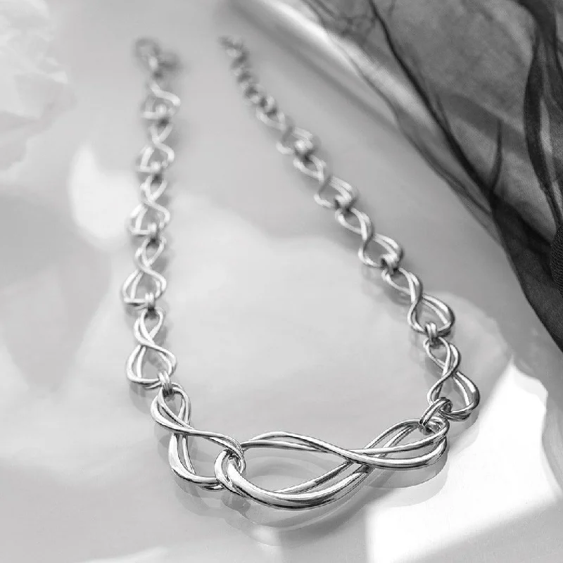 Ladies necklaces timeless designs-Kit Heath Sterling Silver Infinity Grande Multi-Link Necklace