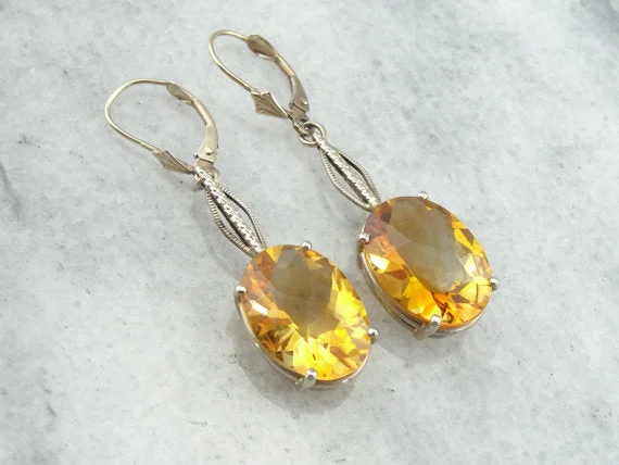 Ladies earrings timeless looks-Luscious Sunset and Amber Shaded Citrine Earrings