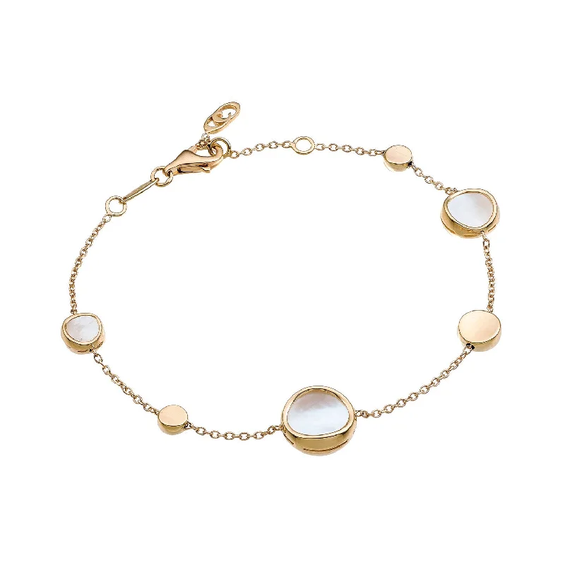 Ladies bracelets intricate patterns-Armillas Glow Ca Leido 18ct Yellow Gold Mutli Circle Pearl Bracelet